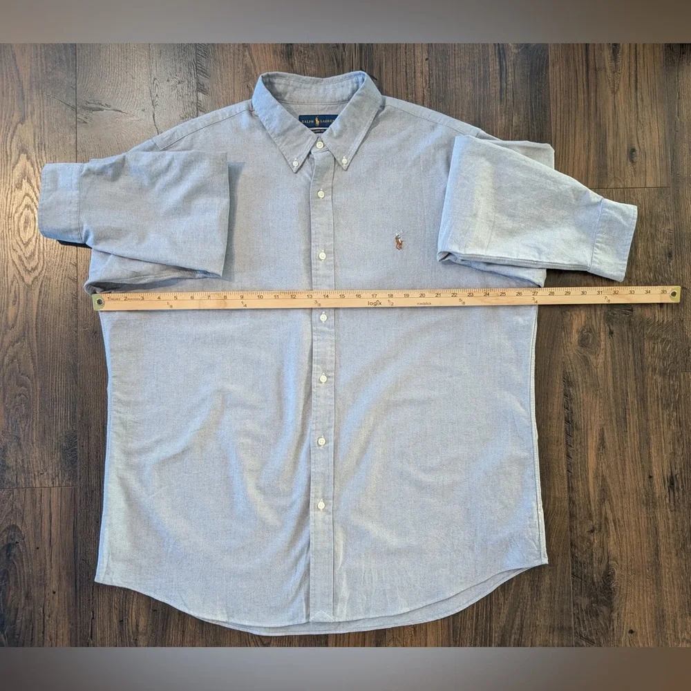 Ralph Lauren Men’s Classic Fit Button Down Shirt Gray Size XXL